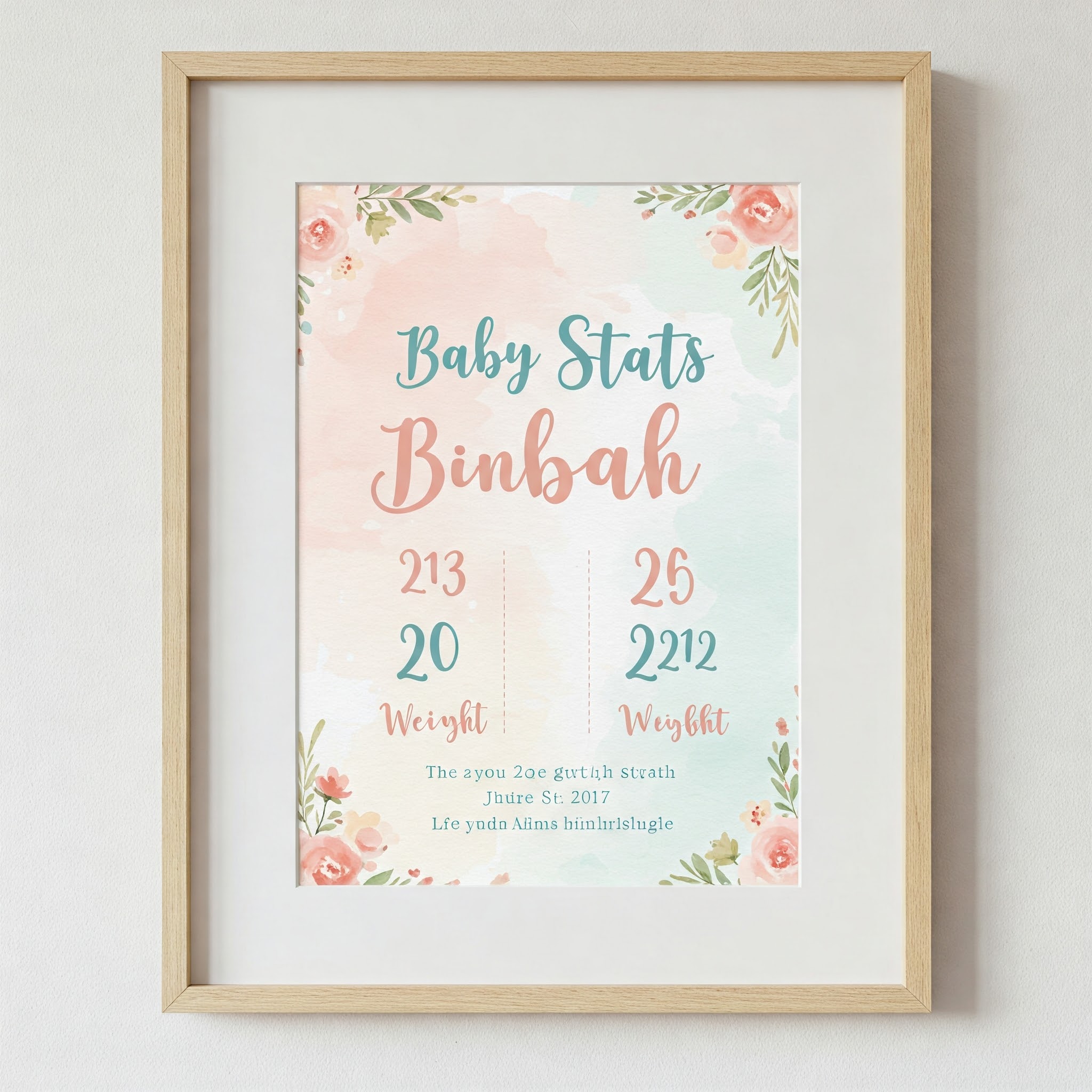 Birth Stats Wall Art