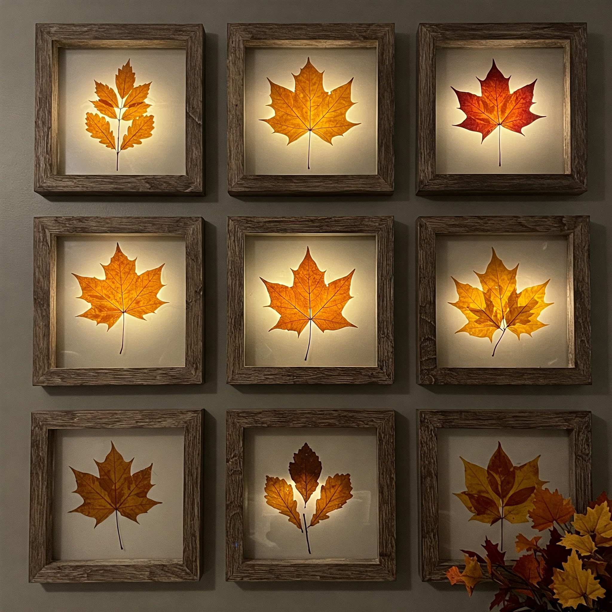 DIY Pressed Leaf Frames