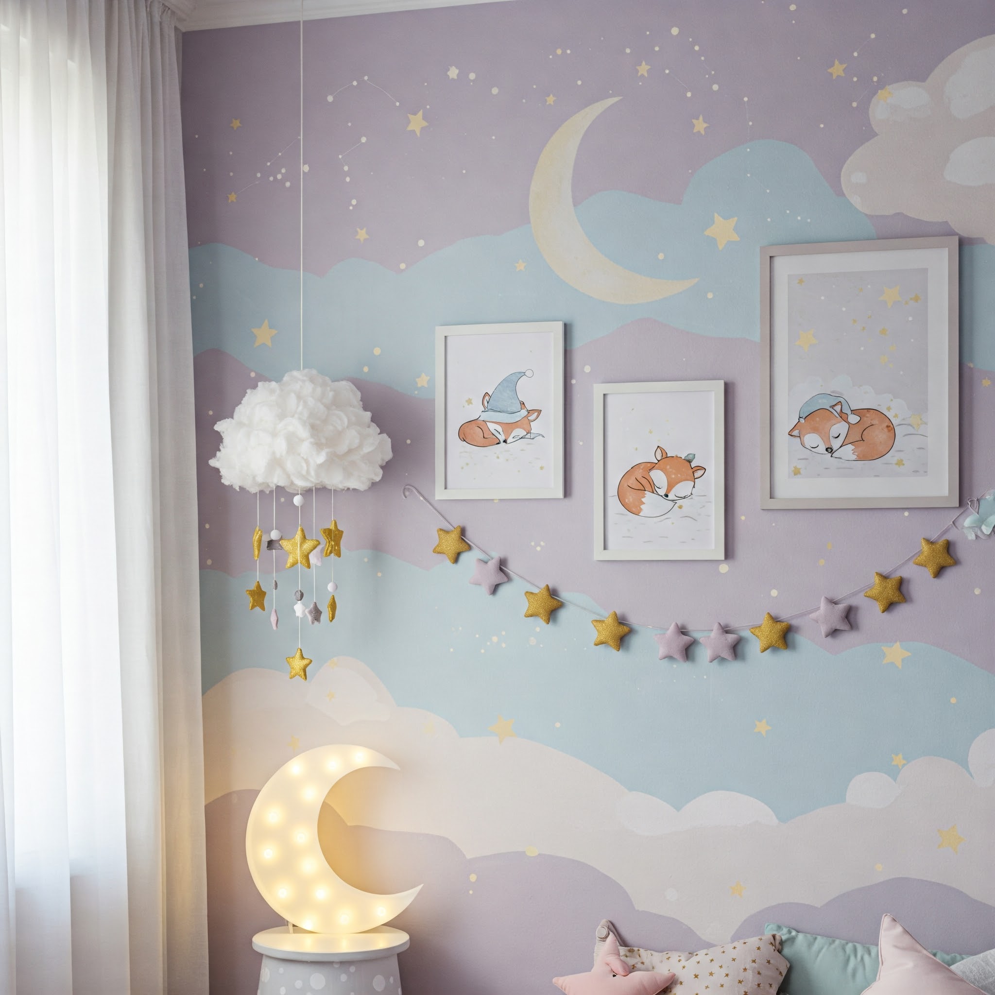 Moon and Star Wall Art