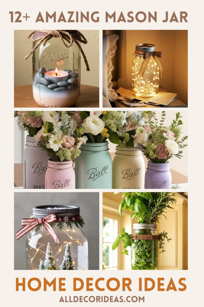 12+ Amazing Mason Jar Home Decor Projects