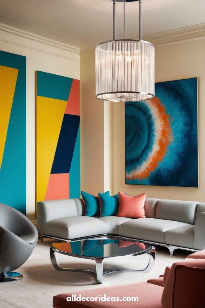 A vibrant, contemporary living room